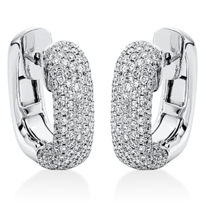 Pavé Creolen aus 750 Weißgold 322 Brillanten 4,33ct TW-VSI 24,6x7,7mm