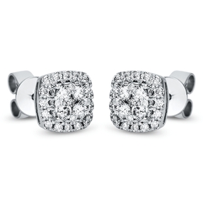 Ohrstecker aus 750 Gold Weißgold 50 Diamanten 0,44ct TW-SI 7,3x6,8mm