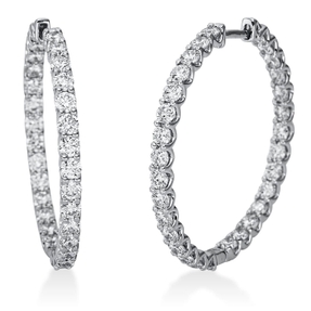 Creolen aus 750 Gold Weißgold 60 Brillanten 3,33ct TW-SI 30,3x2,5mm