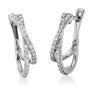 Creolen aus 750 Gold Weißgold 52 Brillanten 0,47ct TW-SI 20,5x3,6mm