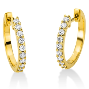 Creolen aus 750 Gold Gelbgold 18 Brillanten 0,31ct TW-SI 16,1x1,9mm