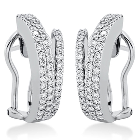 Creolen aus 750 Gold Weißgold 104 Brillanten 1,02ct TW-VSI 19,7x7,1mm