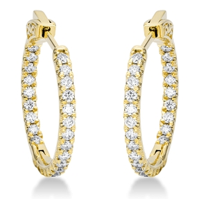 Creolen aus 750 Gold Gelbgold 48 Brillanten 0,65ct TW-SI S:2mm