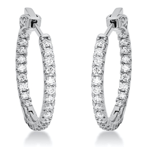 Creolen aus 750 Gold Weißgold 48 Brillanten 0,65ct TW-SI S:2mm