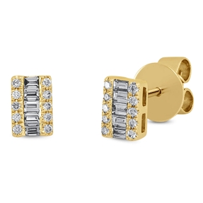 Ohrstecker aus 750 Gold Gelbgold 30 Diamanten 0,22ct TW-SI 6x4,2mm