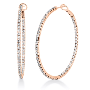 Creolen aus 750 Gold Rotgold 112 Brillanten 2,86ct TW-VSI/SI 47,2x2,1mm