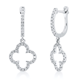 Creolen aus 750 Gold Weißgold 66 Brillanten 0,42ct TW-SI 26,3x1,3mm