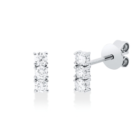 Ohrstecker aus 750 Gold Weißgold 6 Brillanten 0,28ct W-SI 6,6x2,2mm