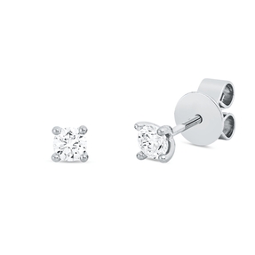 Solitaire Ohrstecker aus 750 Gold Weißgold 2 Brillanten 0,3ct TW-SI 4er-Krappe