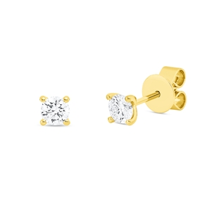 Solitaire Ohrstecker aus 750 Gold Gelbgold 2 Brillanten 0,5ct TW-SI 4er-Krappe