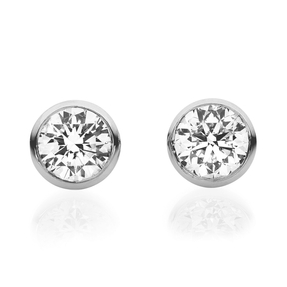 Solitaire Ohrstecker aus 585 Gold Weißgold 2 Brillanten 0,5ct TW-SI Zarge