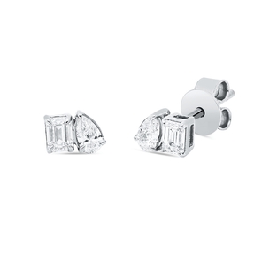 Ohrstecker aus 750 Gold Weißgold 4 Diamanten 0,39ct TW-SI 4,1x5,7mm