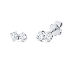 Ohrstecker aus 750 Gold Weißgold 4 Diamanten 0,4ct TW-SI 5x5,6mm