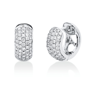 Pavé Creolen aus 750 Gold Weißgold 94 Brillanten 0,85ct W-SI 13,1x6,1mm