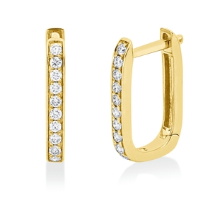 Creolen aus 750 Gold Gelbgold 20 Brillanten 0,15ct W-SI 12,7x1,7mm