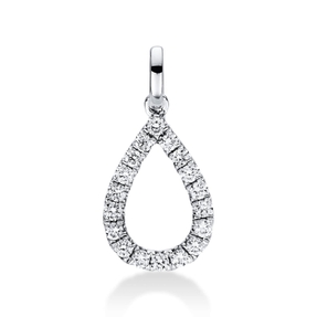 Anhänger Tropfen aus 750 Weißgold 18 Brillanten 0,15ct TW-VSI/SI 16,1x7,9mm