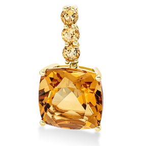 Anhänger aus 750 Gold Gelbgold 4 Citrine 6,6ct gelb 21,1x11mm mit Öse