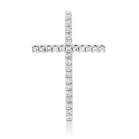 Anhänger Kreuz aus 750 Weißgold 27 Brillanten 0,06ct W-SI 14,6x9,6mm