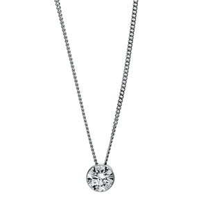 Solitaire Collier aus 585 Gold Weißgold Brillant 0,4ct F-SI L:42cm