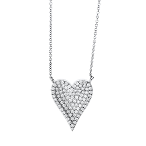 Pavé Collier Herz aus 750 Weißgold 89 Brillanten 0,53ct TW-SI L:45,7cm