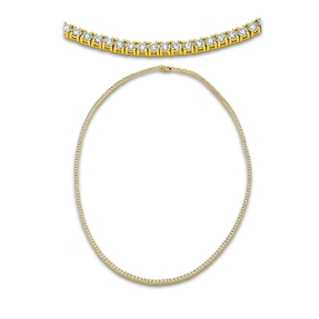 Collier aus 750 Gold Gelbgold 211 Brillanten 9,4ct TW-SI L:55,9cm