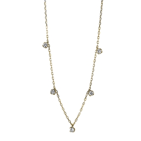 Collier aus 750 Gold Gelbgold 5 Brillanten 0,37ct TW-PI L:45,7cm