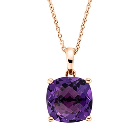 Collier aus 750 Gold Rotgold Amethyst 3,21ct lila L:45,7cm