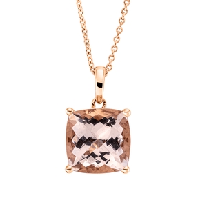 Collier aus 750 Gold Rotgold Morganit 3,56ct rosa L:45,7cm