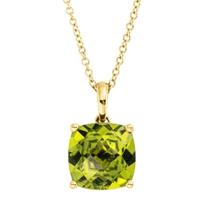Collier aus 750 Gold Gelbgold Peridot 4,05ct grün L:45,7cm