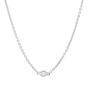 Collier aus 750 Gold Weißgold 11 Brillanten 0,35ct W-SI L:45cm Zarge