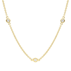 Collier aus 750 Gold Gelbgold 13 Brillanten 0,23ct W-SI L:45cm Zarge