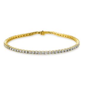 Armband aus 750 Gold gelb/weiß 64 Brillanten 4,07ct TW-SI L:17,8cm 4er-Krappe