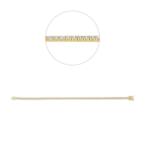 Armband aus 750 Gold Gelbgold 82 Brillanten 1,3ct TW-SI B:1,7mm L:18cm