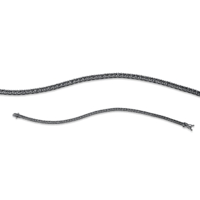 Armband aus 750 Gold Weißgold 68 Brillanten 2,95ct schwarz L:18cm 4er-Krappe