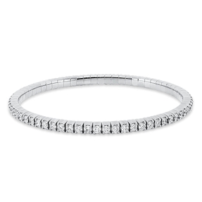 Armband Flex-Band aus 750 Weißgold 67 Brillanten 3,68ct TW-SI B:3,6mm L:17cm