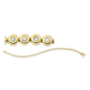 Armband aus 750 Gold Gelbgold 42 Brillanten 1,15ct W-SI L:17,5cm Zarge