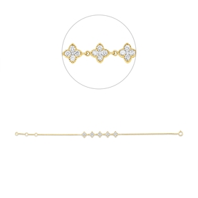 Armband aus 750 Gold Gelbgold 25 Brillanten 0,6ct W-SI B:6,3mm L:17,5cm