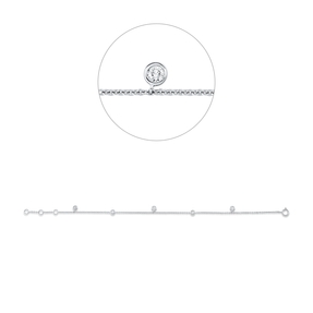 Armband aus 750 Gold Weißgold 5 Brillanten 0,27ct W-SI B:4,6mm L:17,5cm Zarge