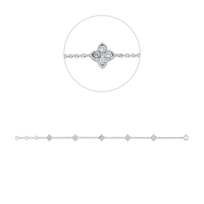 Armband aus 750 Gold Weißgold 25 Brillanten 0,6ct W-SI B:6mm L:17,5cm