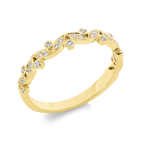 Ring aus 750 Gold Gelbgold 28 Brillanten 0,16ct TW-SI B:3,1mm