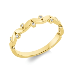 Ring aus 750 Gold Gelbgold 8 Brillanten 0,06ct TW-SI B:3,1mm