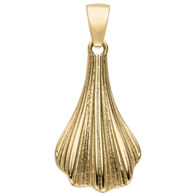 Anhänger Ginkgoblatt aus 333 Gold Gelbgold 20,6x11,4mm strukturiert