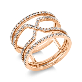 Ring aus 750 Gold Rotgold 103 Brillanten 0,65ct I-SI B:12,8mm