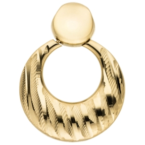 Anhänger Kreis aus 333 Gold Gelbgold 21,5x16,3mm mattiert diamantiert