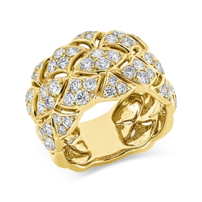Ring aus 750 Gold Gelbgold 62 Brillanten 2,19ct TW-VSI B:14,4mm