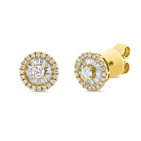 Ohrstecker aus 750 Gold Gelbgold 73 Diamanten 0,39ct F-SI 7,3x7,3mm