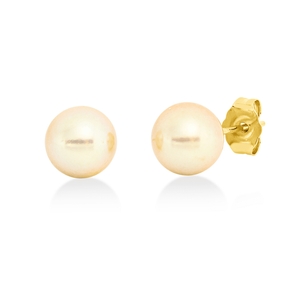 Ohrstecker aus 750 Gold Gelbgold 2 Akoya-Perlen 7,5mm gold