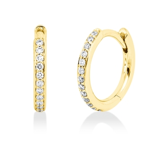 Creolen aus 750 Gold Gelbgold 26 Brillanten 0,1ct TW-SI 11,6x1,7mm