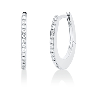 Creolen aus 750 Gold Weißgold 28 Brillanten 0,15ct TW-SI 15,6x1,5mm