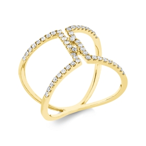 Ring aus 750 Gold Gelbgold 50 Brillanten 0,34ct TW-SI B:14,3mm